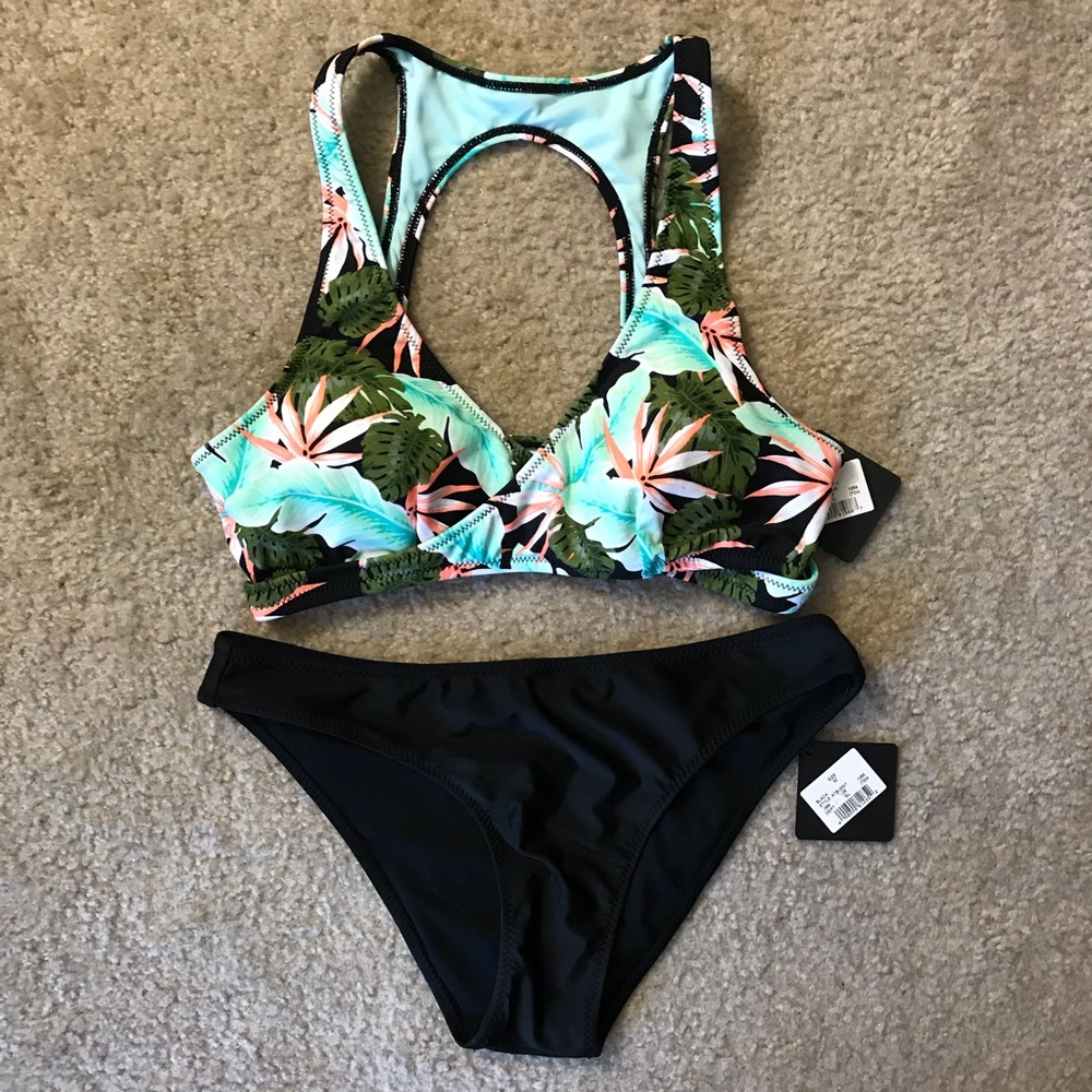 NWT vanilla beach sport bikini blue black medium